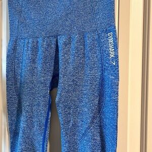 Gymshark Women’s Dry Moisture Compression Seamless 3/4 lgth Blue Leggings.Sz S